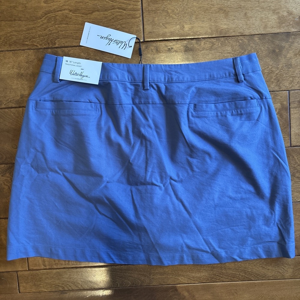 Walter Hagen Clubhouse Womens Skort Sz 12 Classic Khaki Stretch UPF 50+ Blue - Picture 5 of 9